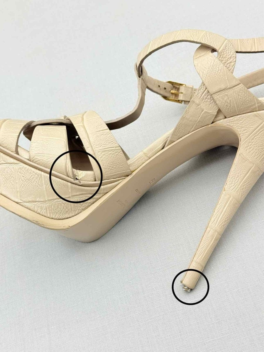 Pre - loved YVES SAINT LAURENT Beige Size EU 39 Heeled Shoes at Reems Closet