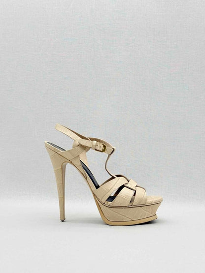 Pre - loved YVES SAINT LAURENT Beige Size EU 39 Heeled Shoes at Reems Closet