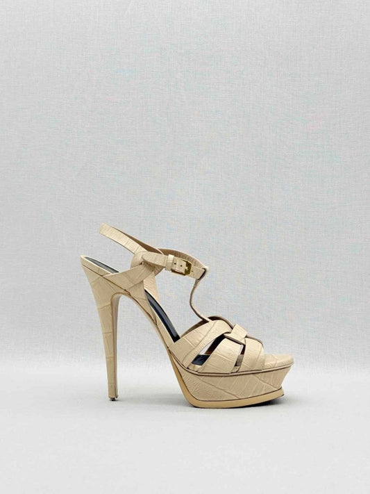 Pre - loved YVES SAINT LAURENT Beige Size EU 39 Heeled Shoes at Reems Closet