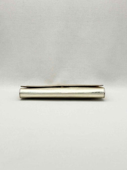Pre-loved YVES SAINT LAURENT Belle De Jour Metallic Gold Clutch at Reems Closet