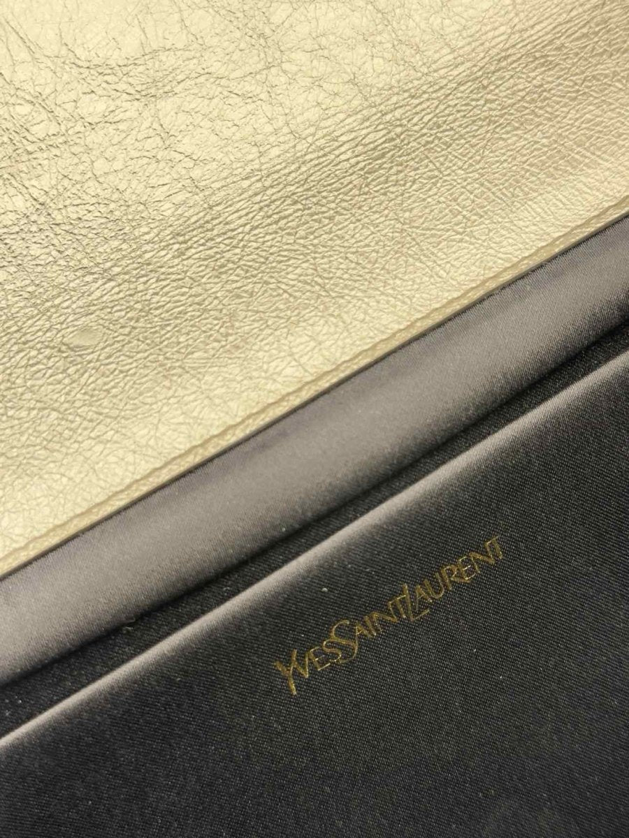 Pre - loved YVES SAINT LAURENT Belle De Jour Metallic Silver Clutch at Reems Closet