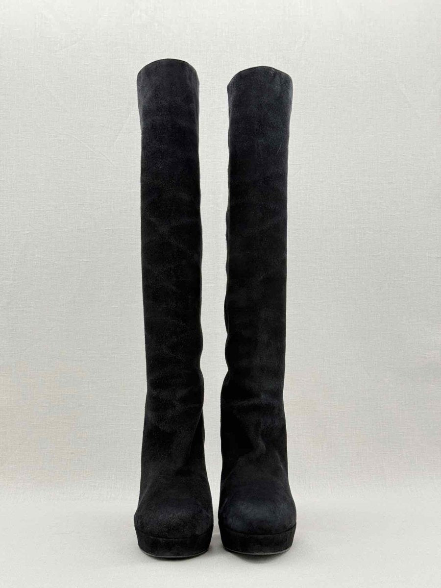 Pre - loved YVES SAINT LAURENT Black Size EU 38 Knee High Boots at Reems Closet