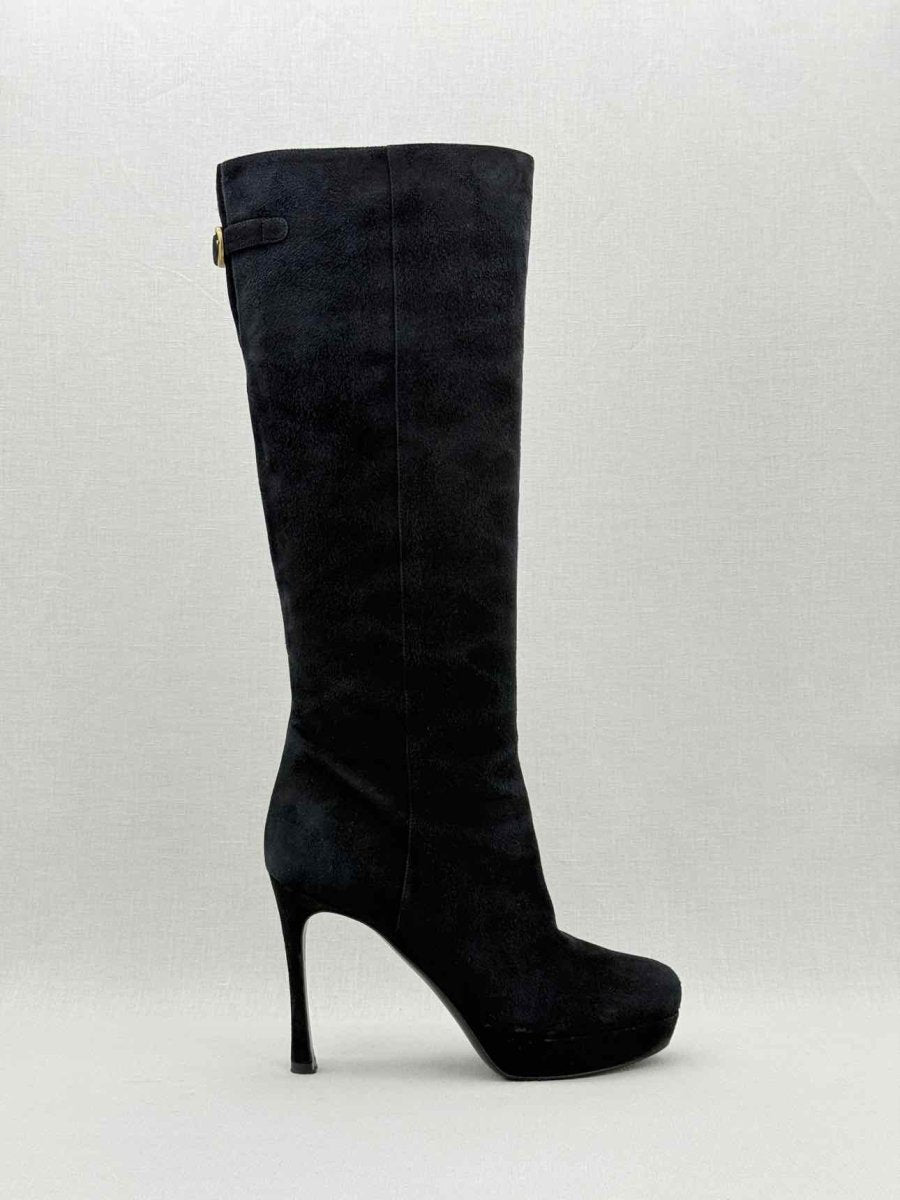 Pre - loved YVES SAINT LAURENT Black Size EU 38 Knee High Boots at Reems Closet