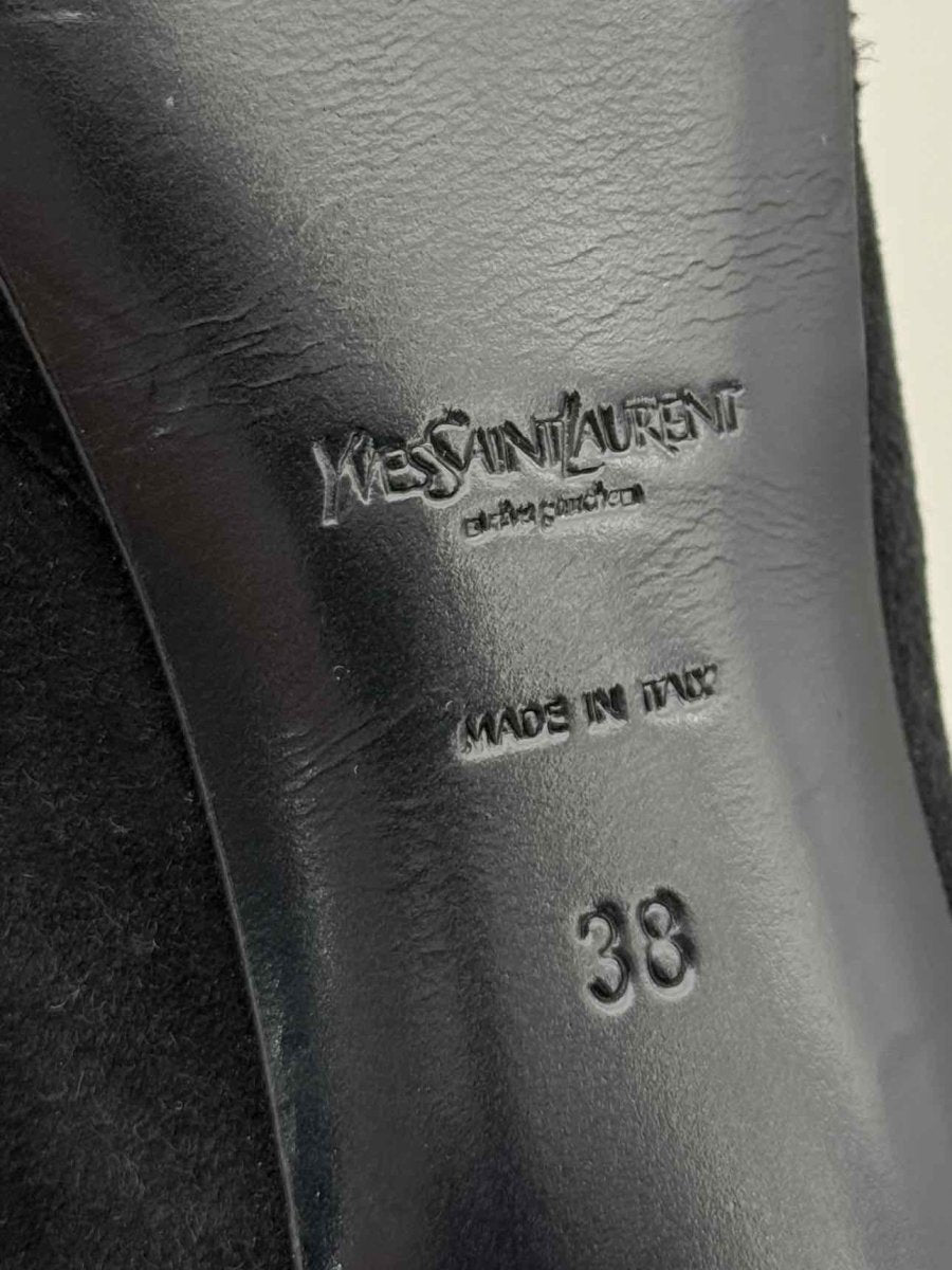 Pre - loved YVES SAINT LAURENT Black Size EU 38 Knee High Boots at Reems Closet