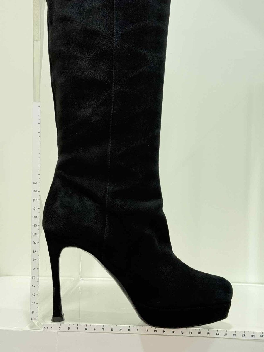 Pre - loved YVES SAINT LAURENT Black Size EU 38 Knee High Boots at Reems Closet