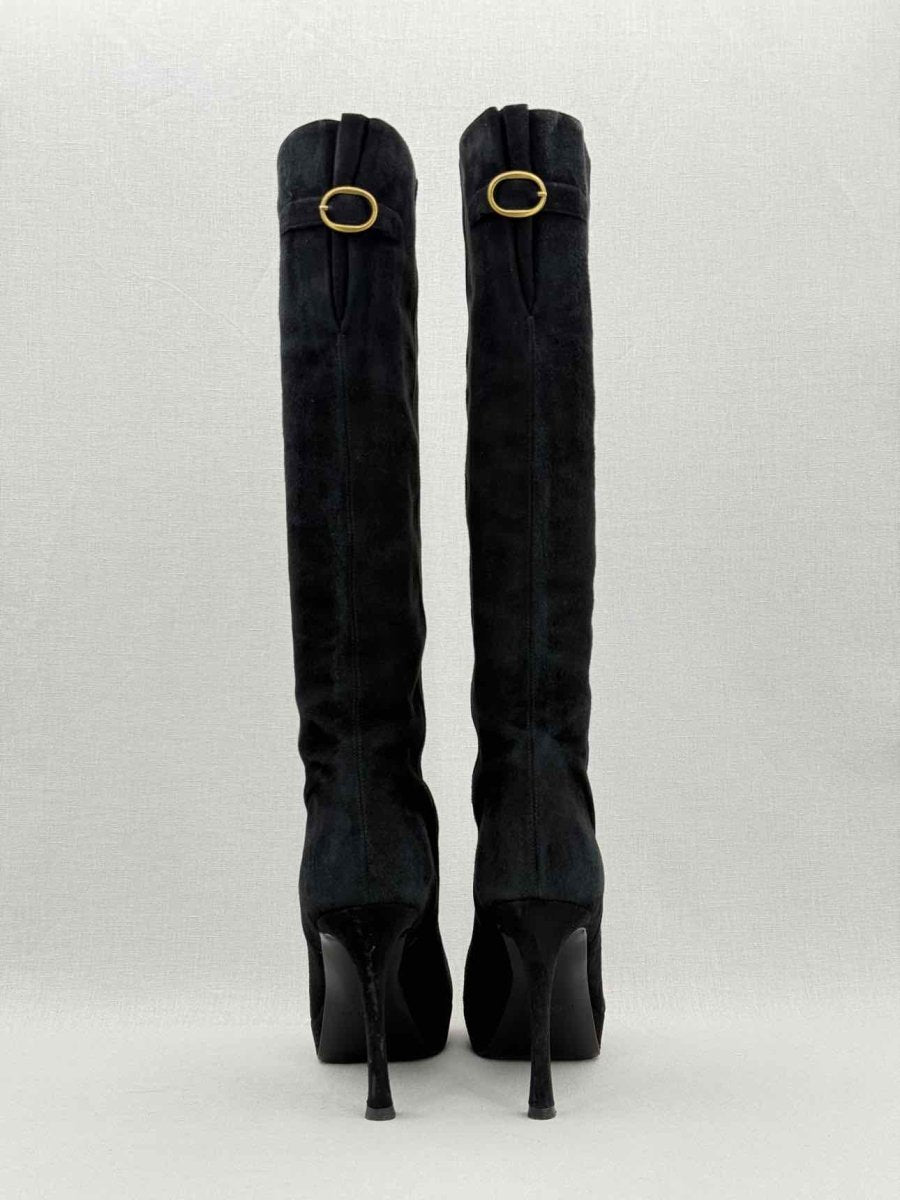 Pre - loved YVES SAINT LAURENT Black Size EU 38 Knee High Boots at Reems Closet