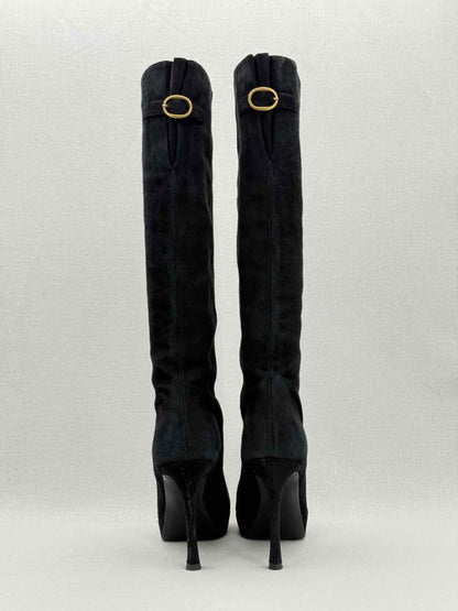 Pre - loved YVES SAINT LAURENT Black Size EU 38 Knee High Boots at Reems Closet