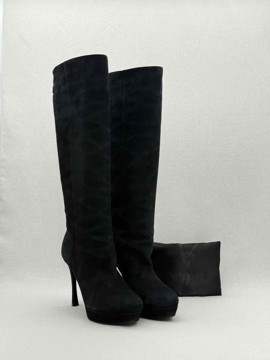 Pre - loved YVES SAINT LAURENT Black Size EU 38 Knee High Boots at Reems Closet