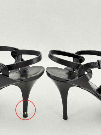 Pre - loved YVES SAINT LAURENT Black Size EU 39.5 Platform Sandals at Reems Closet