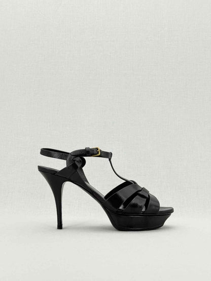 Pre - loved YVES SAINT LAURENT Black Size EU 39.5 Platform Sandals at Reems Closet