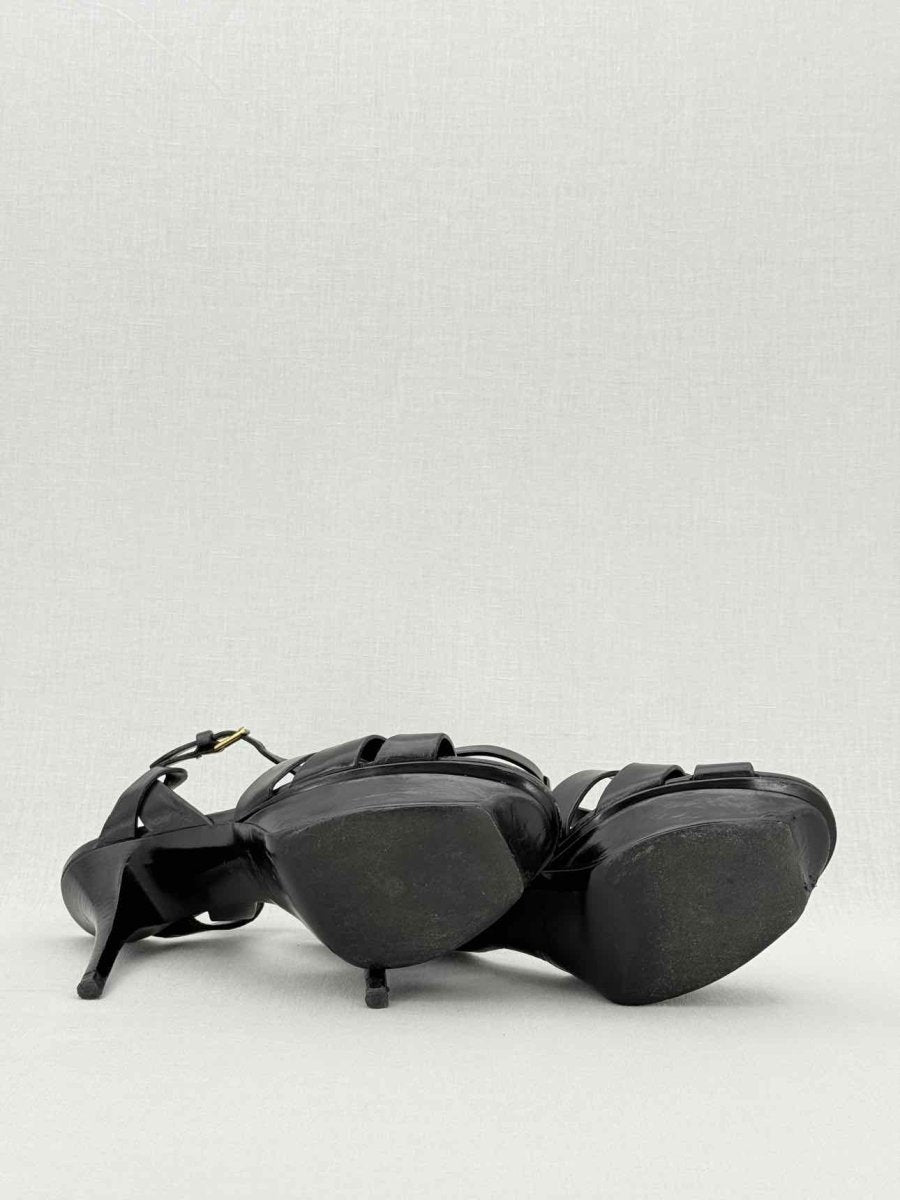Pre - loved YVES SAINT LAURENT Black Size EU 39.5 Platform Sandals at Reems Closet