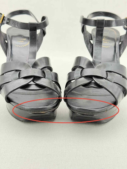 Pre - loved YVES SAINT LAURENT Black Size EU 39.5 Platform Sandals at Reems Closet