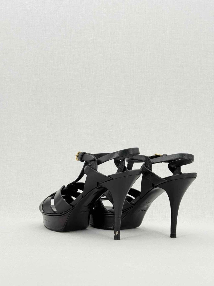 Pre - loved YVES SAINT LAURENT Black Size EU 39.5 Platform Sandals at Reems Closet