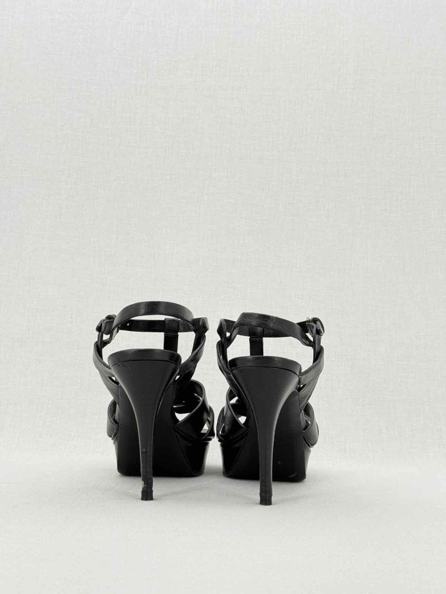Pre - loved YVES SAINT LAURENT Black Size EU 39.5 Platform Sandals at Reems Closet