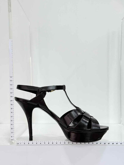 Pre - loved YVES SAINT LAURENT Black Size EU 39.5 Platform Sandals at Reems Closet