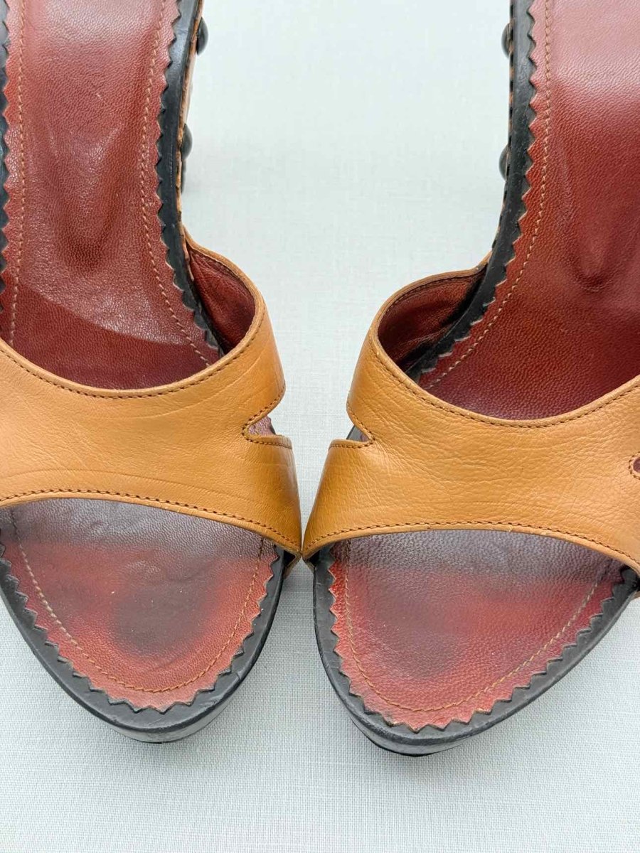 Pre - loved YVES SAINT LAURENT Brown Size EU 39 Mules at Reems Closet