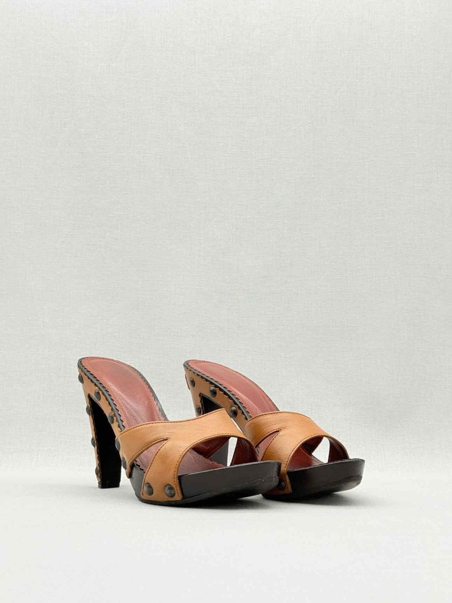 Pre - loved YVES SAINT LAURENT Brown Size EU 39 Mules at Reems Closet