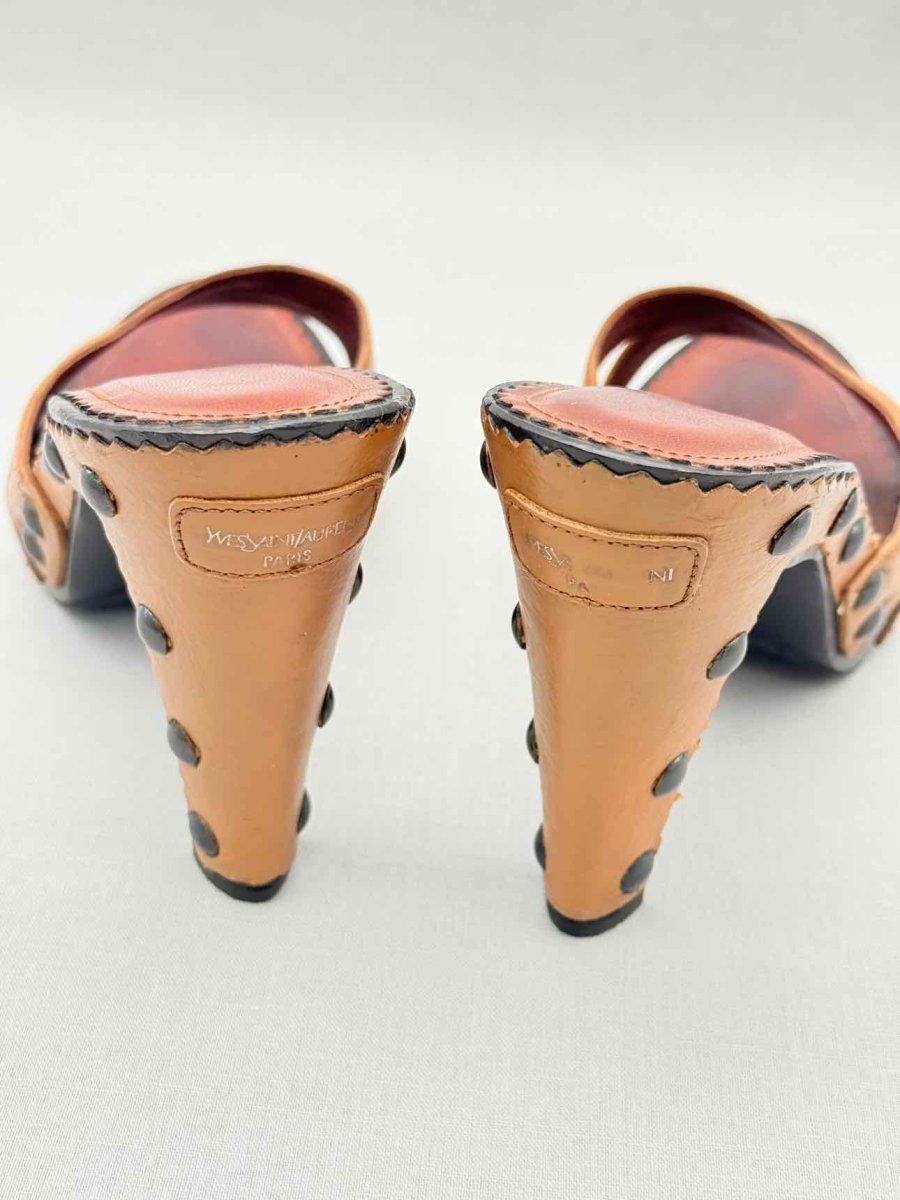 Pre - loved YVES SAINT LAURENT Brown Size EU 39 Mules at Reems Closet