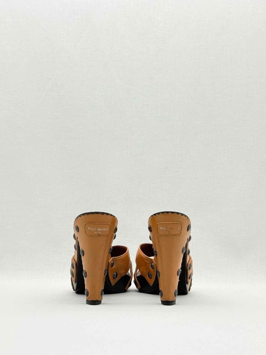 Pre - loved YVES SAINT LAURENT Brown Size EU 39 Mules at Reems Closet