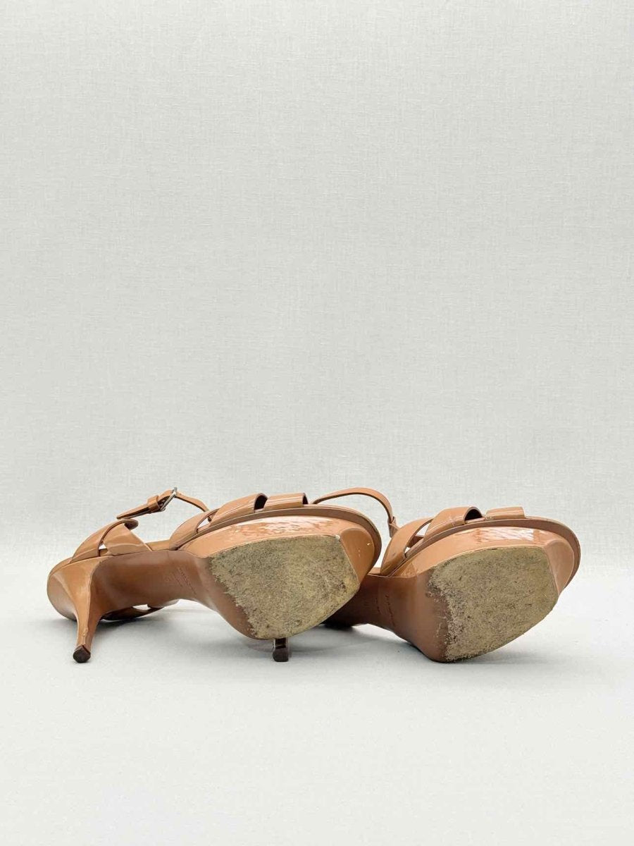 Pre - loved YVES SAINT LAURENT Brown Size EU 40.5 Platform Sandals at Reems Closet