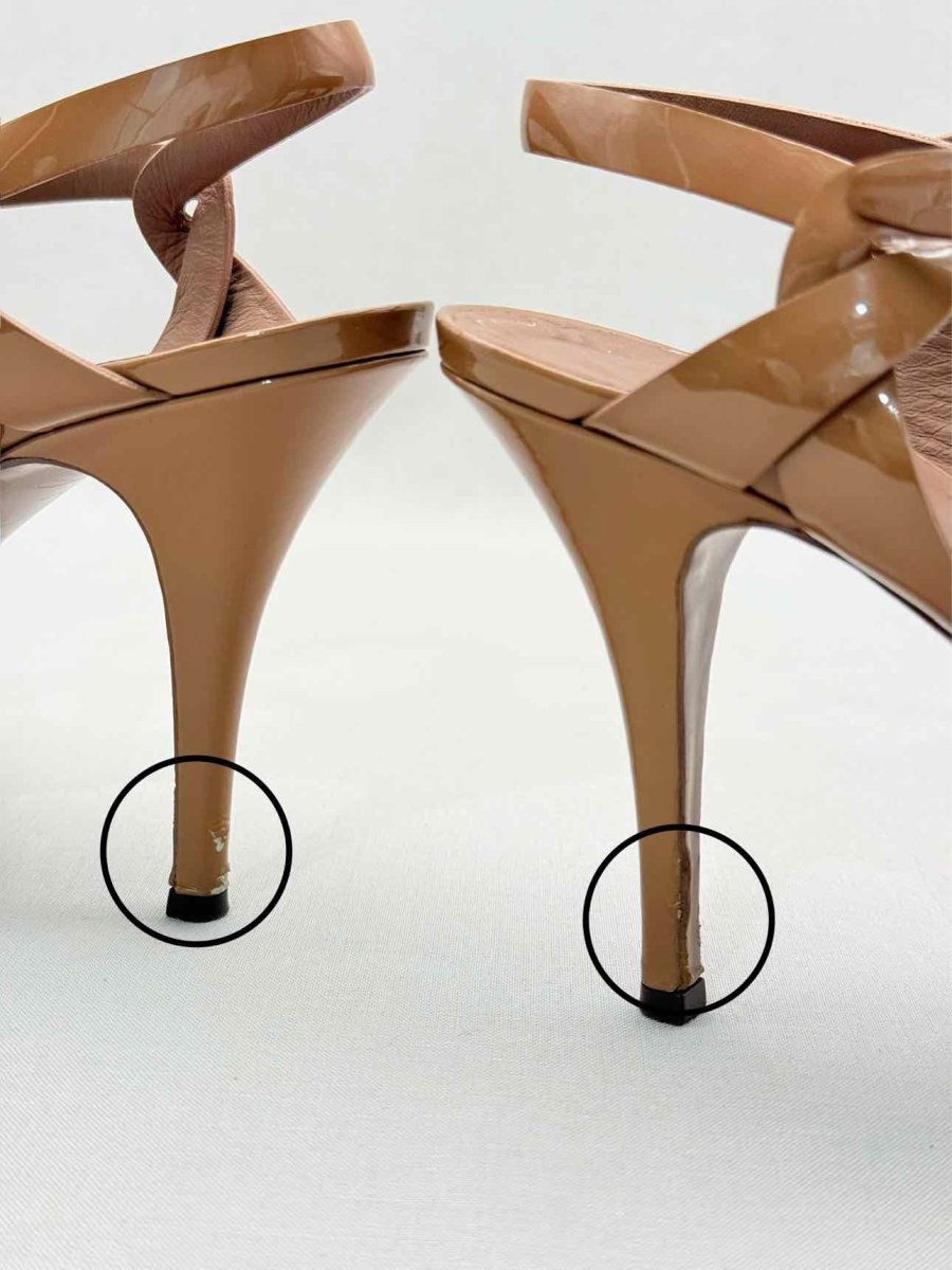 Pre - loved YVES SAINT LAURENT Brown Size EU 40.5 Platform Sandals at Reems Closet