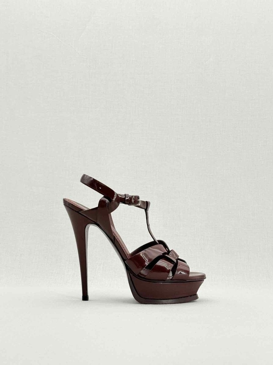 Pre - loved YVES SAINT LAURENT Burgundy Size EU 38 Heeled Sandals at Reems Closet
