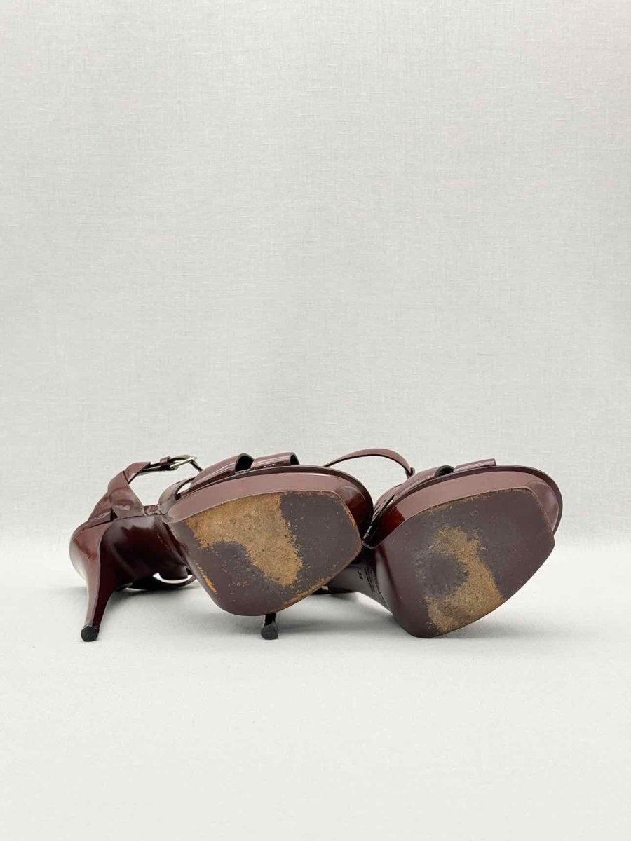 Pre-loved YVES SAINT LAURENT Burgundy Size EU 38 Heeled Sandals at Reems Closet