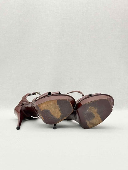 Pre-loved YVES SAINT LAURENT Burgundy Size EU 38 Heeled Sandals at Reems Closet