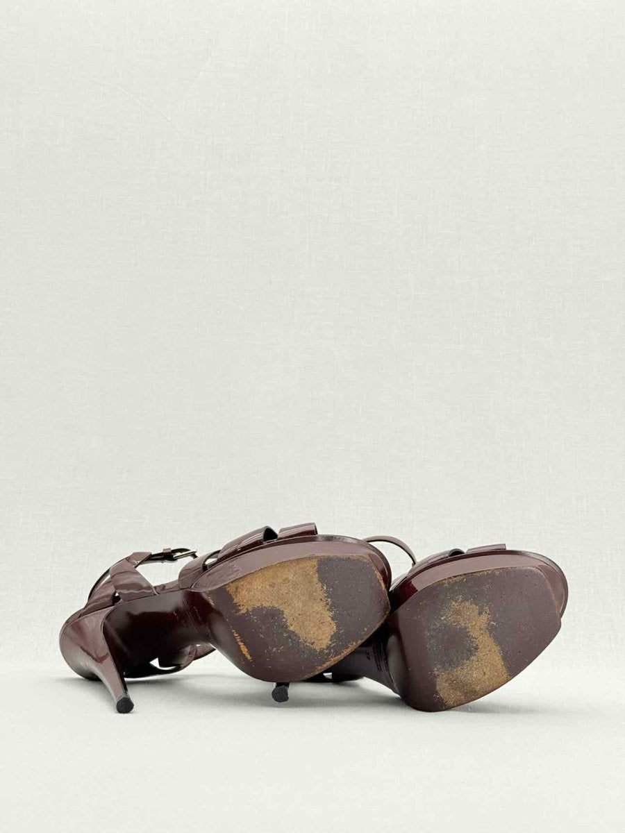 Pre - loved YVES SAINT LAURENT Burgundy Size EU 38 Heeled Sandals at Reems Closet