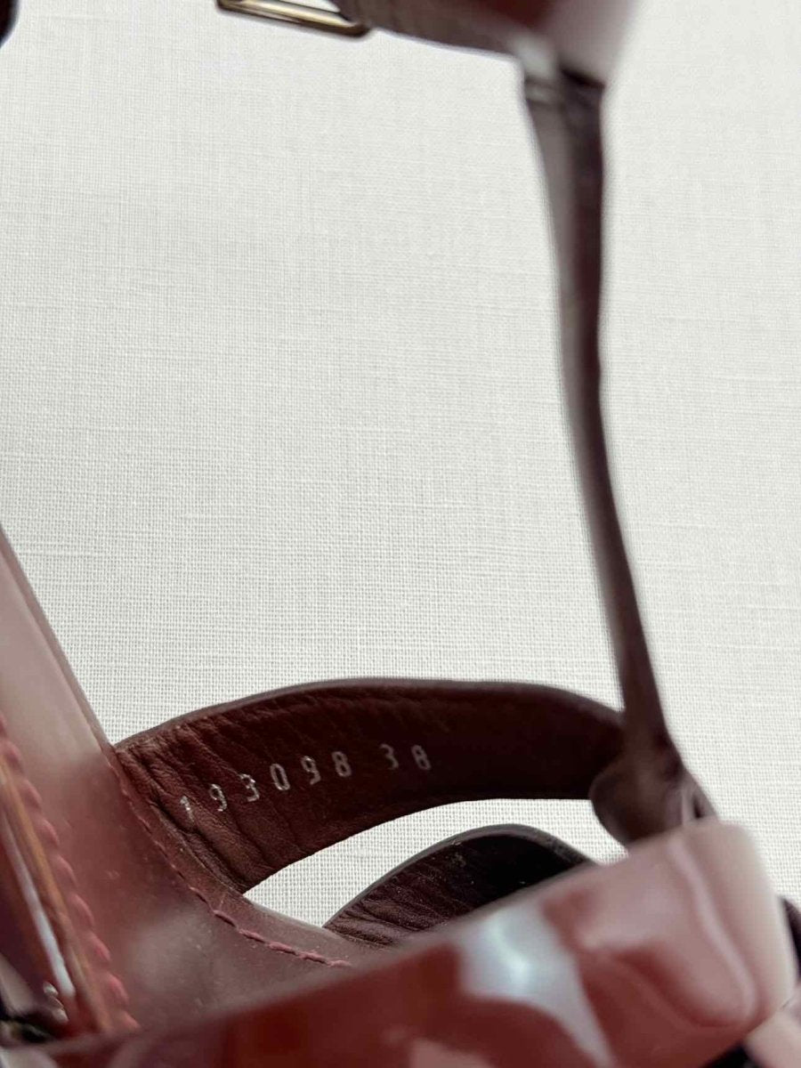 Pre-loved YVES SAINT LAURENT Burgundy Size EU 38 Heeled Sandals at Reems Closet