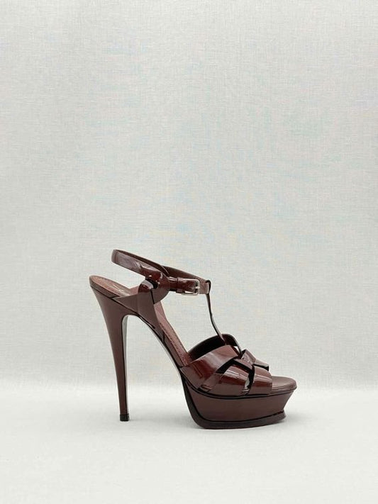 Pre-loved YVES SAINT LAURENT Burgundy Size EU 38 Heeled Sandals at Reems Closet