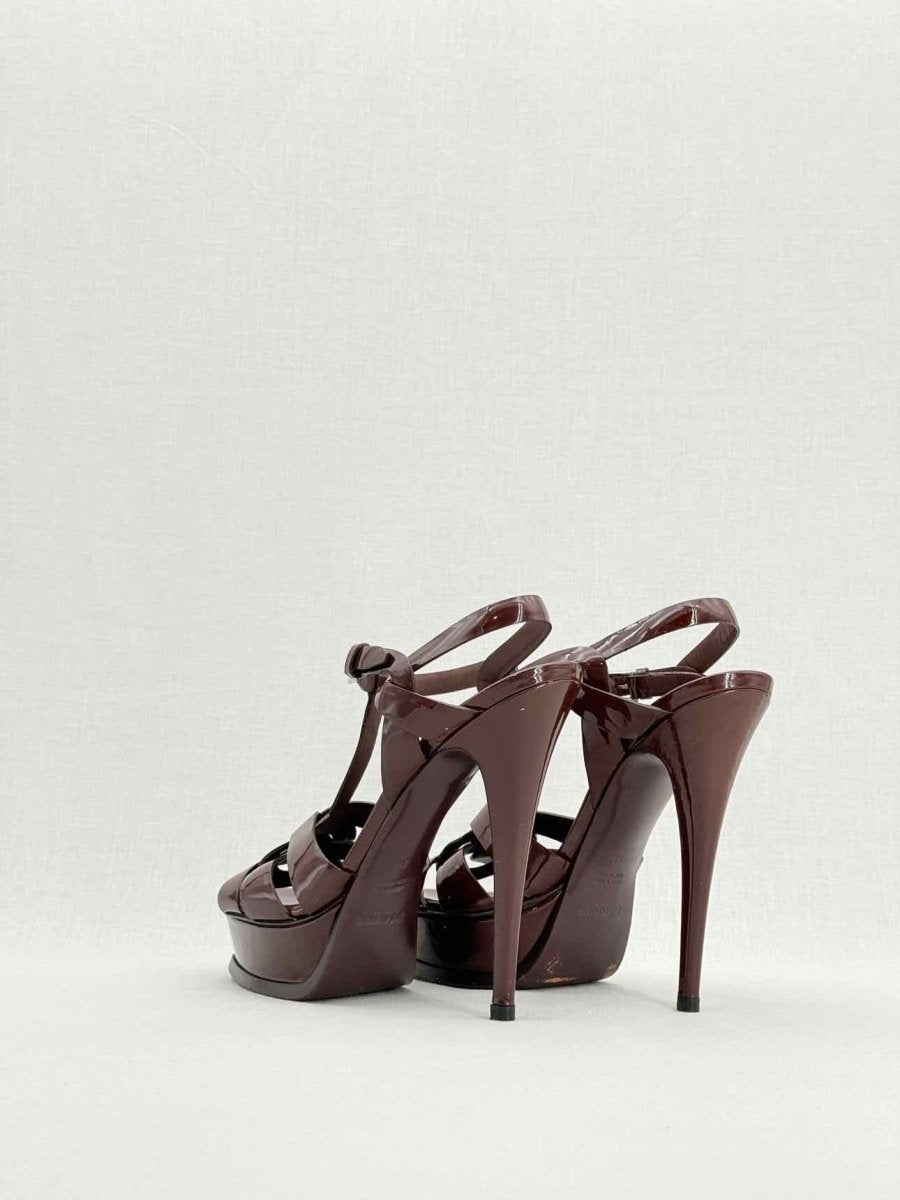 Pre - loved YVES SAINT LAURENT Burgundy Size EU 38 Heeled Sandals at Reems Closet