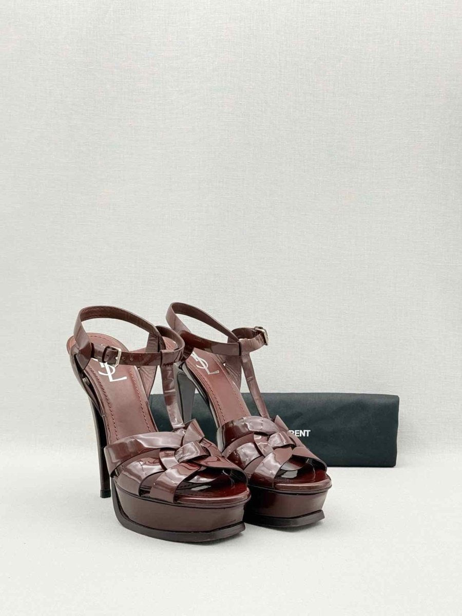 Pre-loved YVES SAINT LAURENT Burgundy Size EU 38 Heeled Sandals at Reems Closet