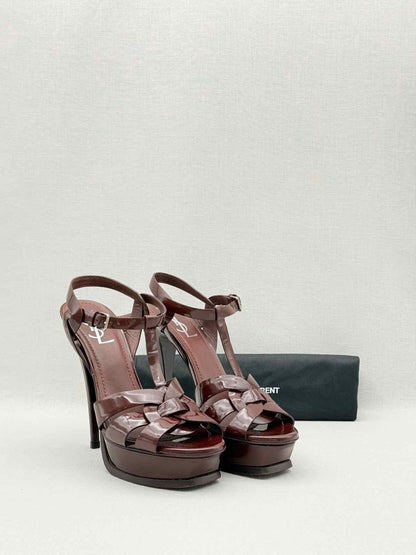 Pre-loved YVES SAINT LAURENT Burgundy Size EU 38 Heeled Sandals at Reems Closet