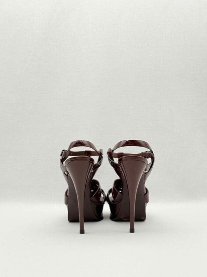 Pre-loved YVES SAINT LAURENT Burgundy Size EU 38 Heeled Sandals at Reems Closet