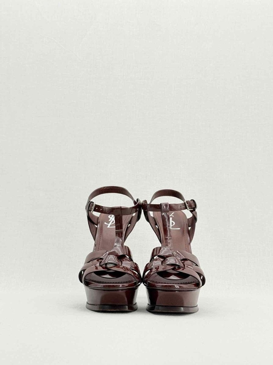 Pre - loved YVES SAINT LAURENT Burgundy Size EU 38 Heeled Sandals at Reems Closet