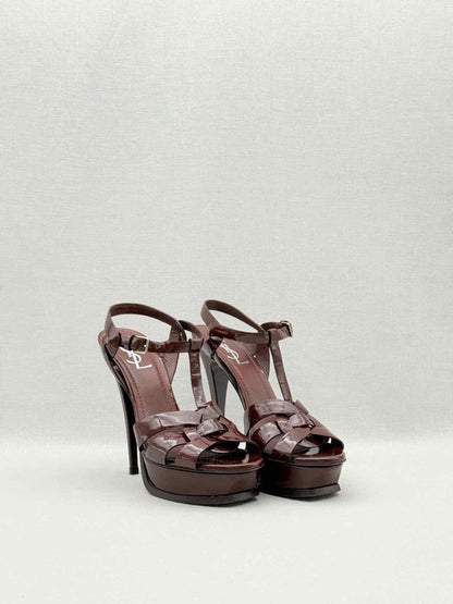 Pre-loved YVES SAINT LAURENT Burgundy Size EU 38 Heeled Sandals at Reems Closet