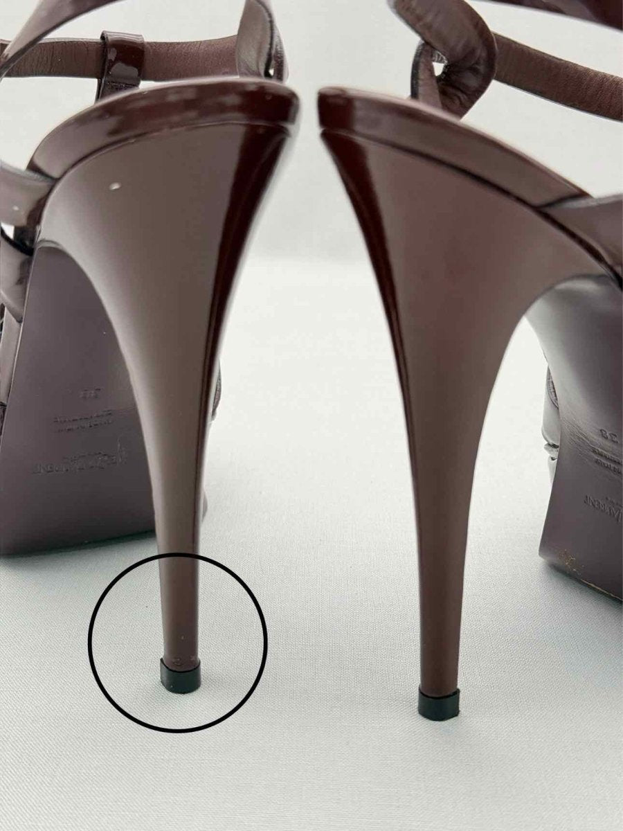 Pre-loved YVES SAINT LAURENT Burgundy Size EU 38 Heeled Sandals at Reems Closet