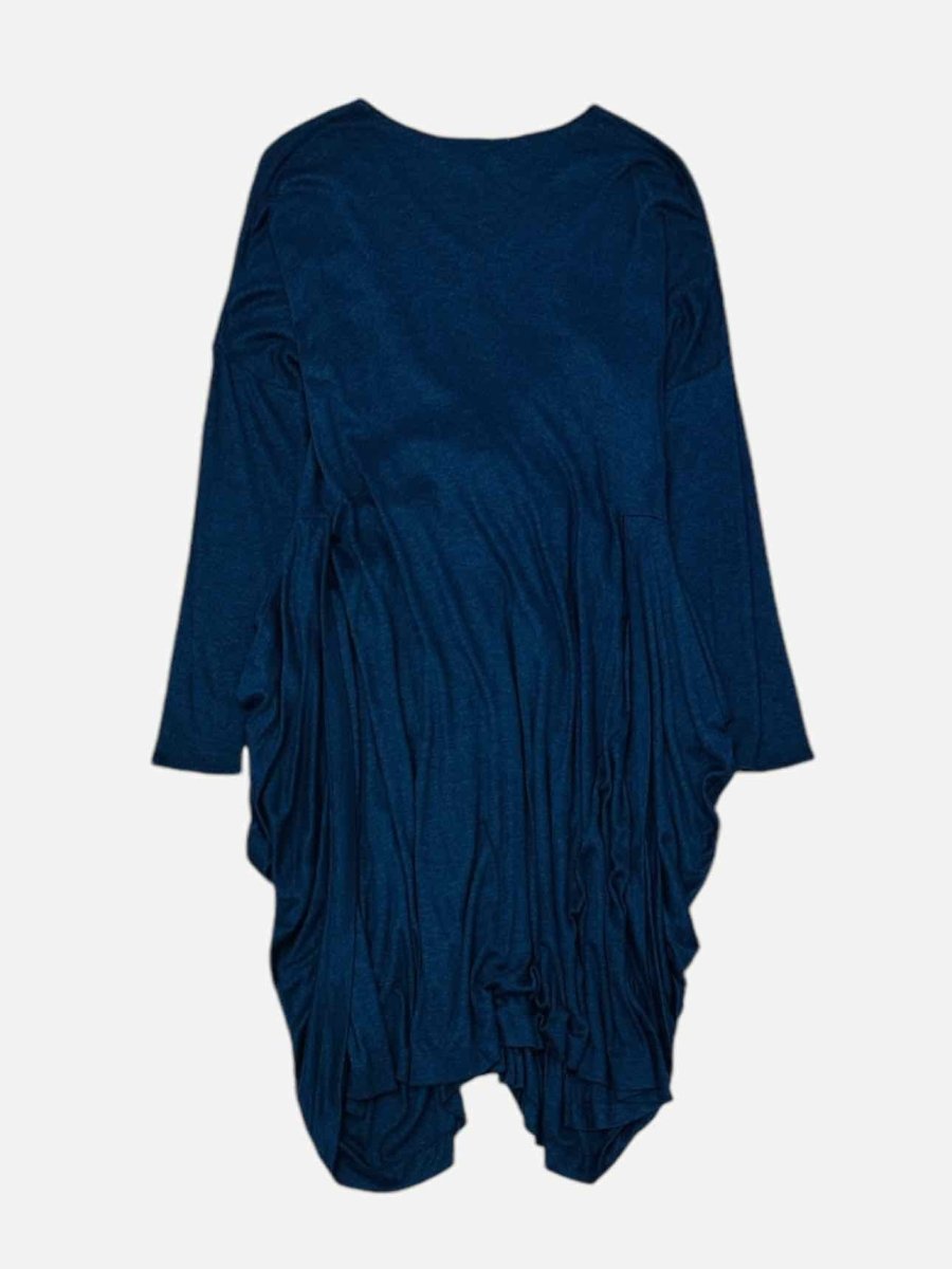 Pre - loved YVES SAINT LAURENT Draped Blue Dress at Reems Closet