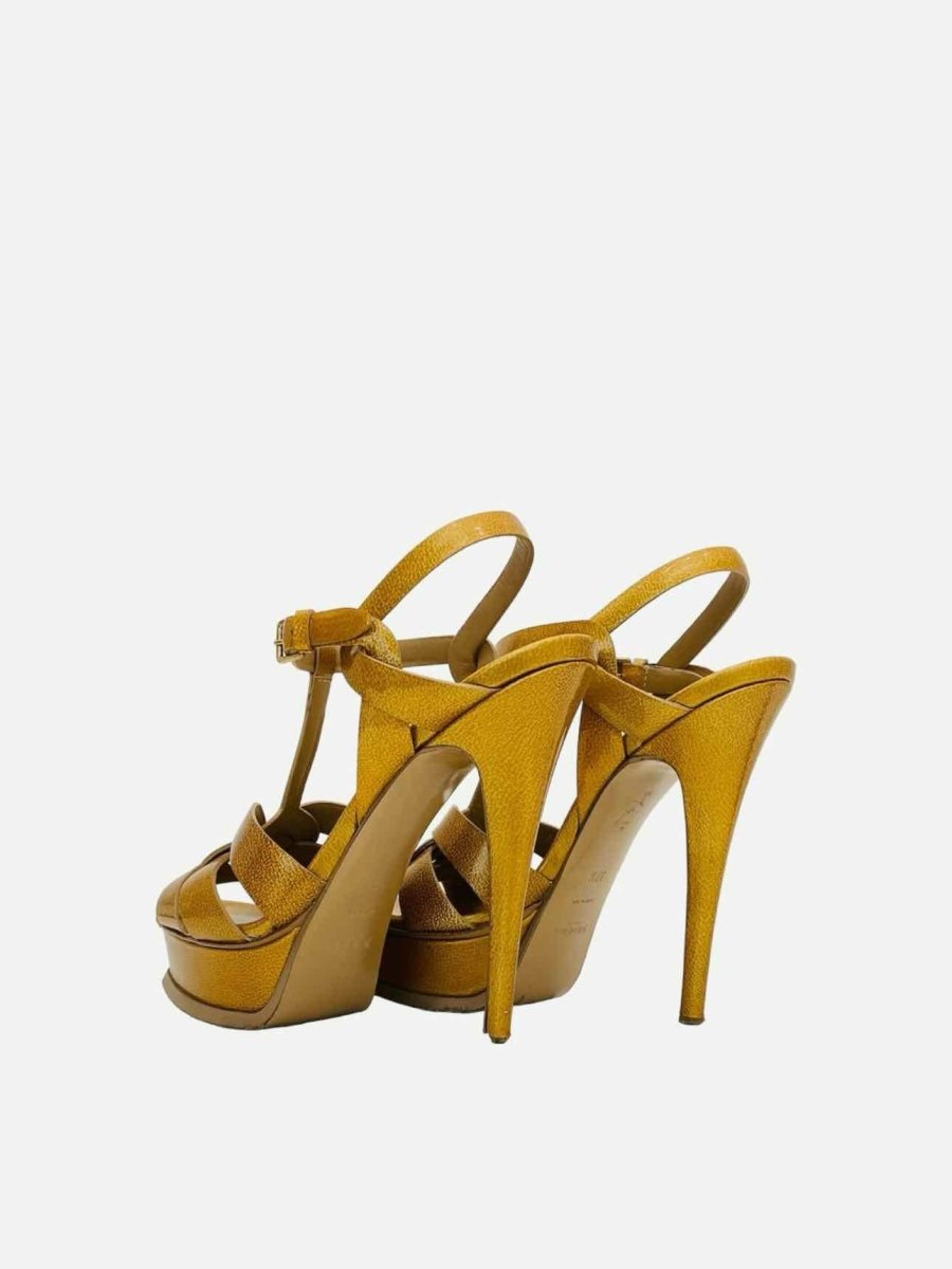 Pre - loved YVES SAINT LAURENT Gold Size EU 37.5 Heeled Sandals at Reems Closet