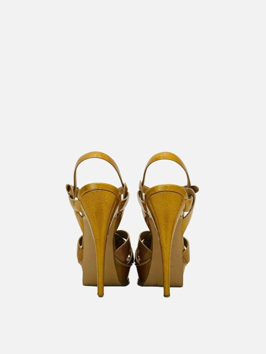 Pre - loved YVES SAINT LAURENT Gold Size EU 37.5 Heeled Sandals at Reems Closet
