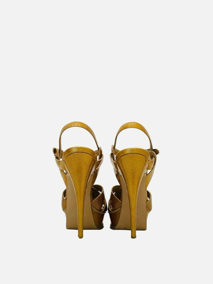 Pre - loved YVES SAINT LAURENT Gold Size EU 37.5 Heeled Sandals at Reems Closet
