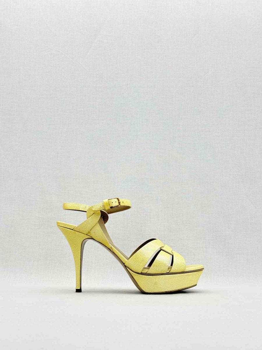 Pre-loved YVES SAINT LAURENT Gold Size EU 39.5 Heeled Sandals at Reems Closet