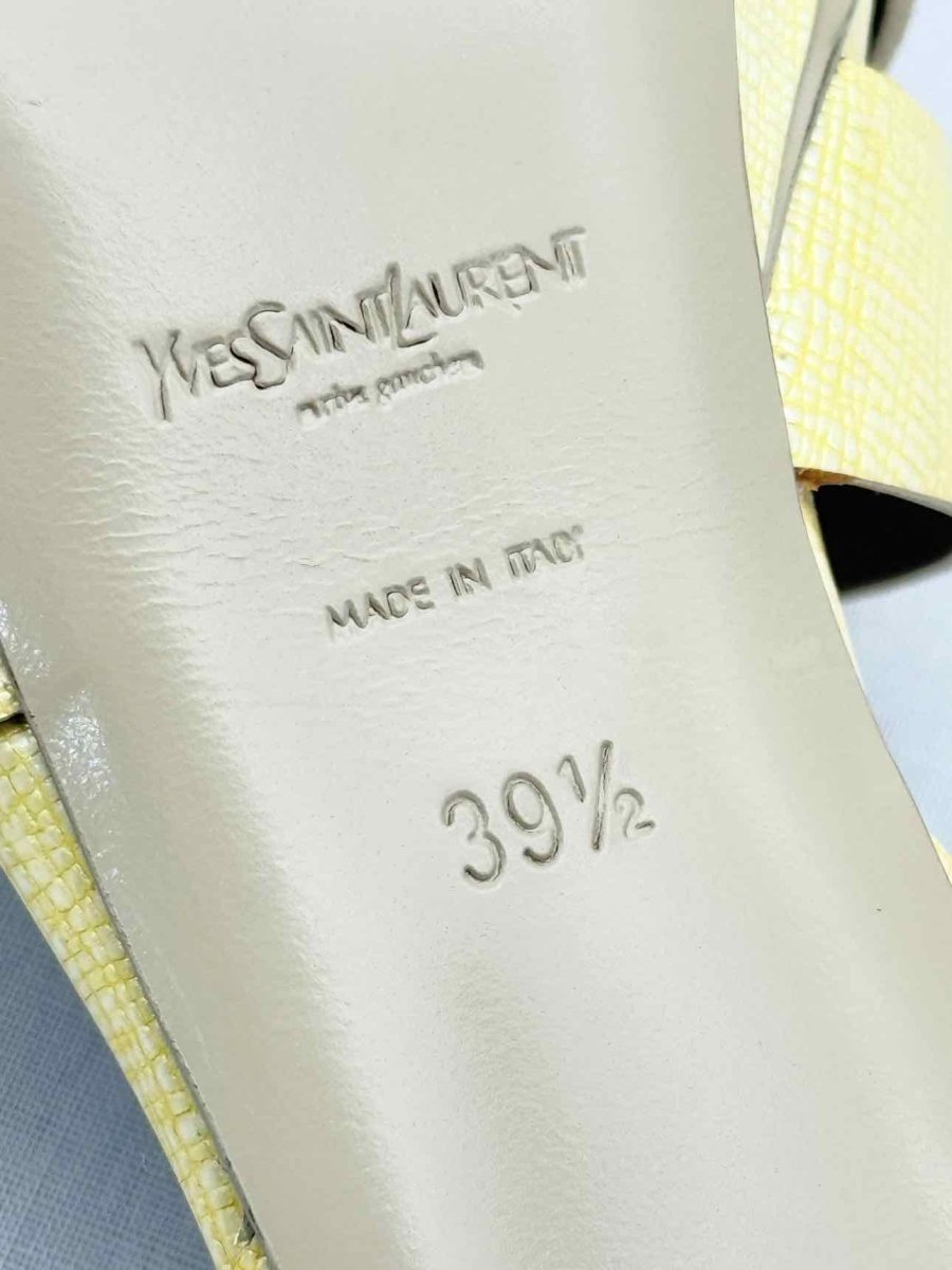 Pre - loved YVES SAINT LAURENT Gold Size EU 39.5 Heeled Sandals at Reems Closet