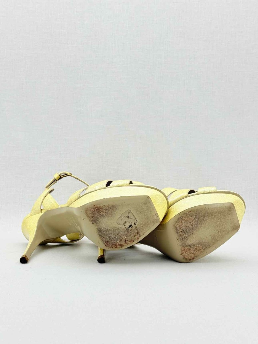 Pre - loved YVES SAINT LAURENT Gold Size EU 39.5 Heeled Sandals at Reems Closet
