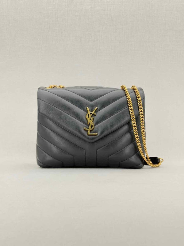 Pre - loved YVES SAINT LAURENT Loulou Black Shoulder Bag at Reems Closet