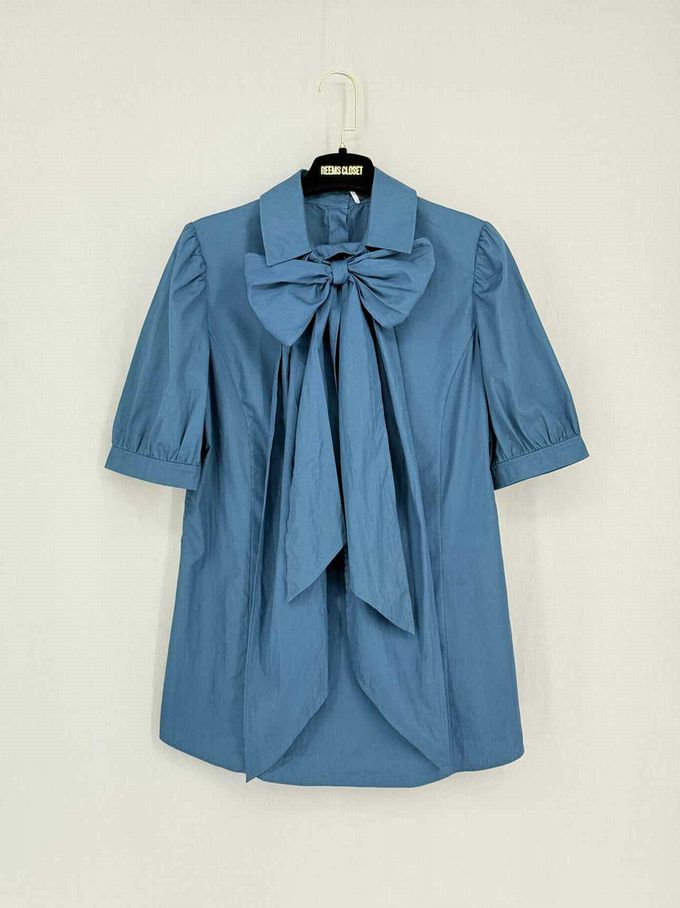 Pre-loved YVES SAINT LAURENT Pale Blue Size US 6 Blouse at Reems Closet