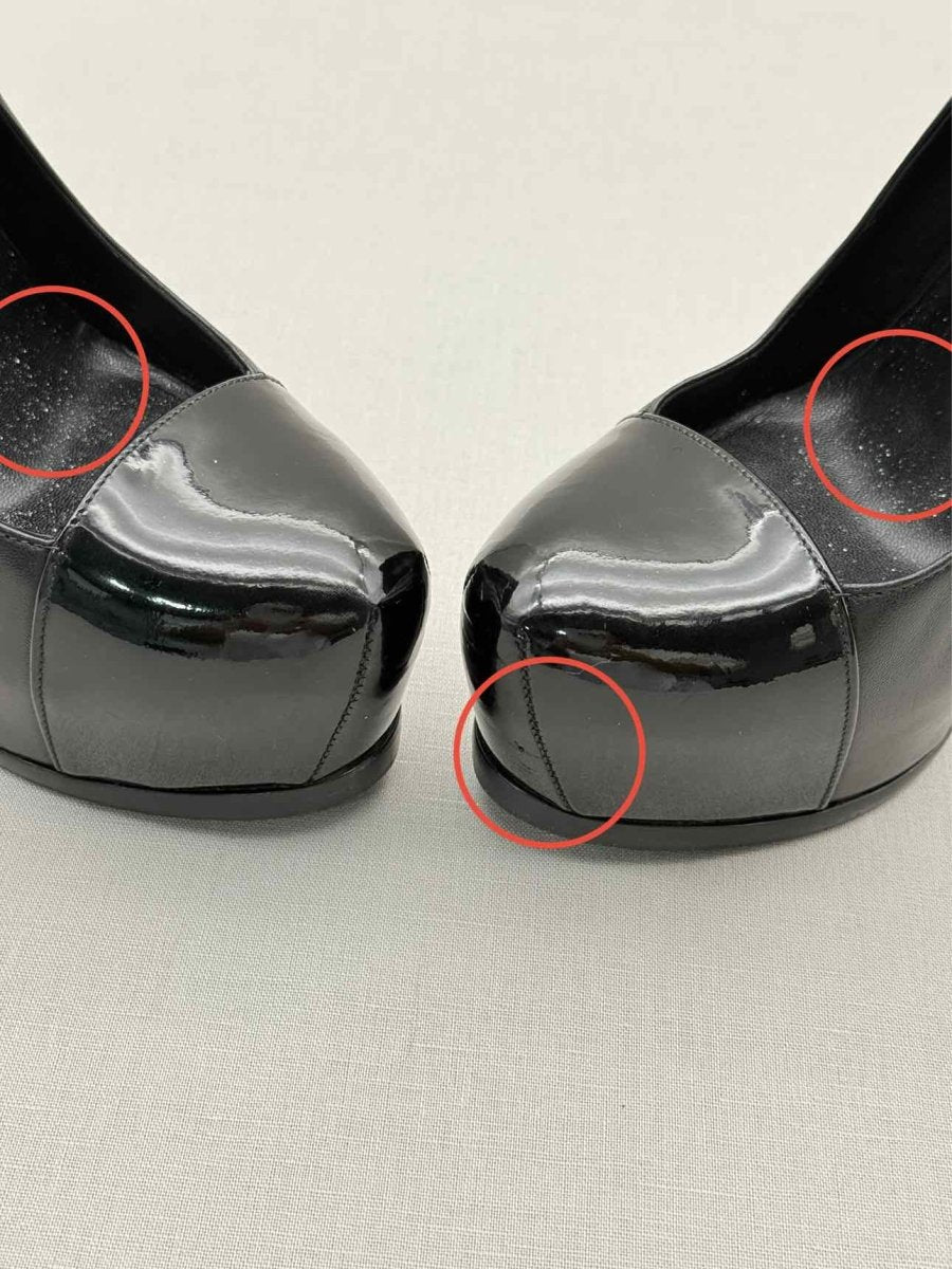 Pre - loved YVES SAINT LAURENT Tribute Black Size EU 37.5 Pumps at Reems Closet