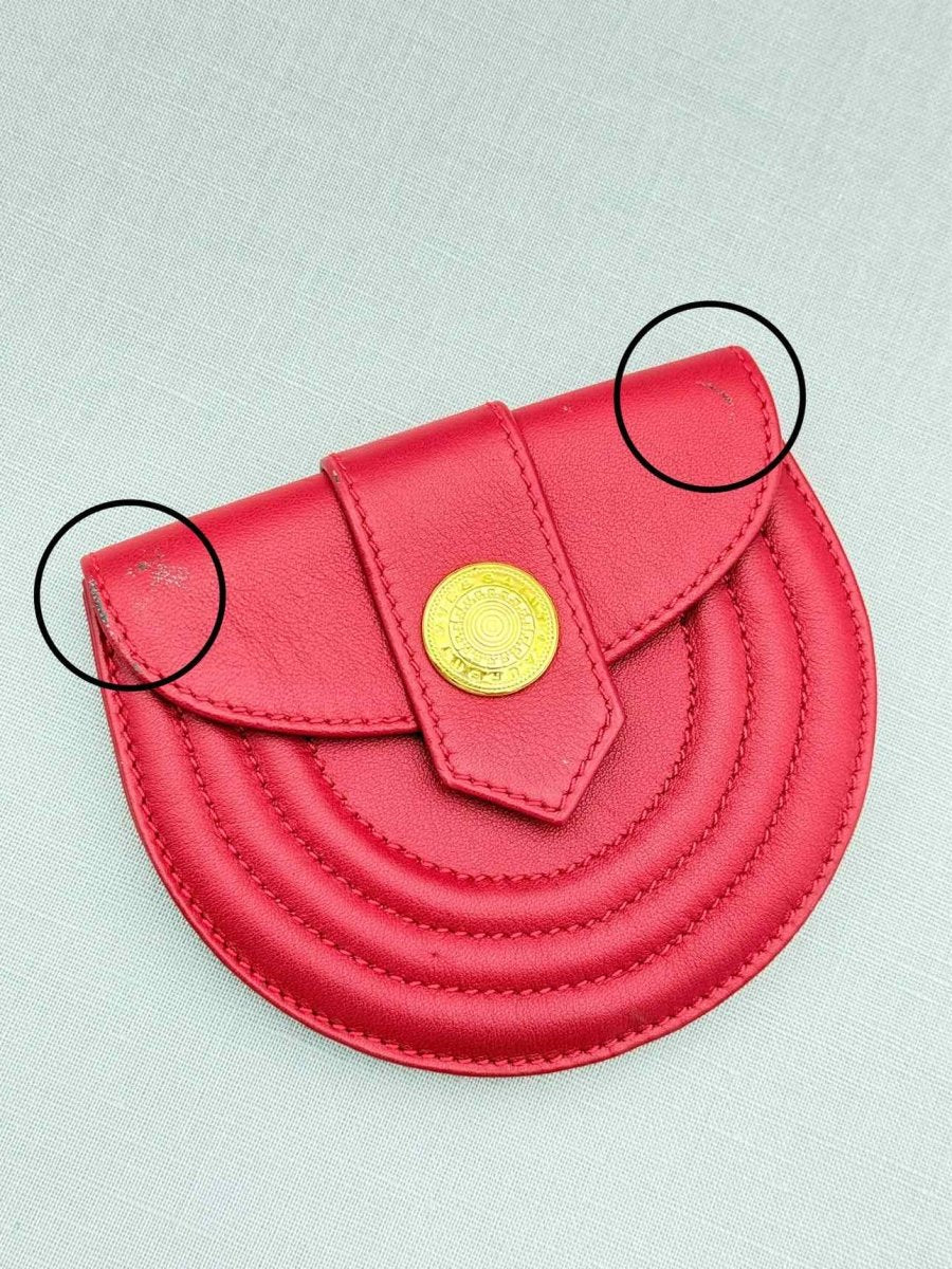 Pre - loved YVES SAINT LAURENT Vintage Red Coin Wallet at Reems Closet