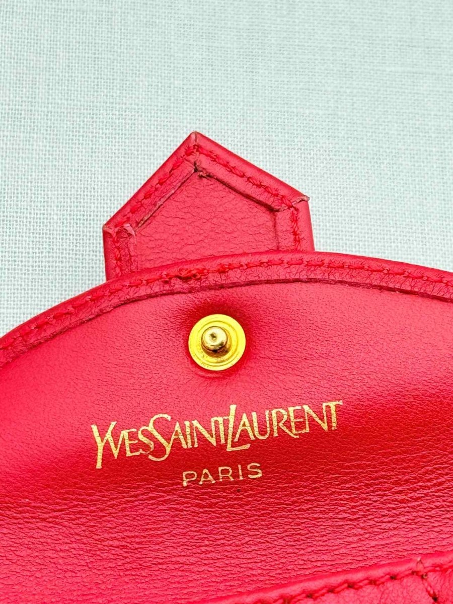 Pre - loved YVES SAINT LAURENT Vintage Red Coin Wallet at Reems Closet
